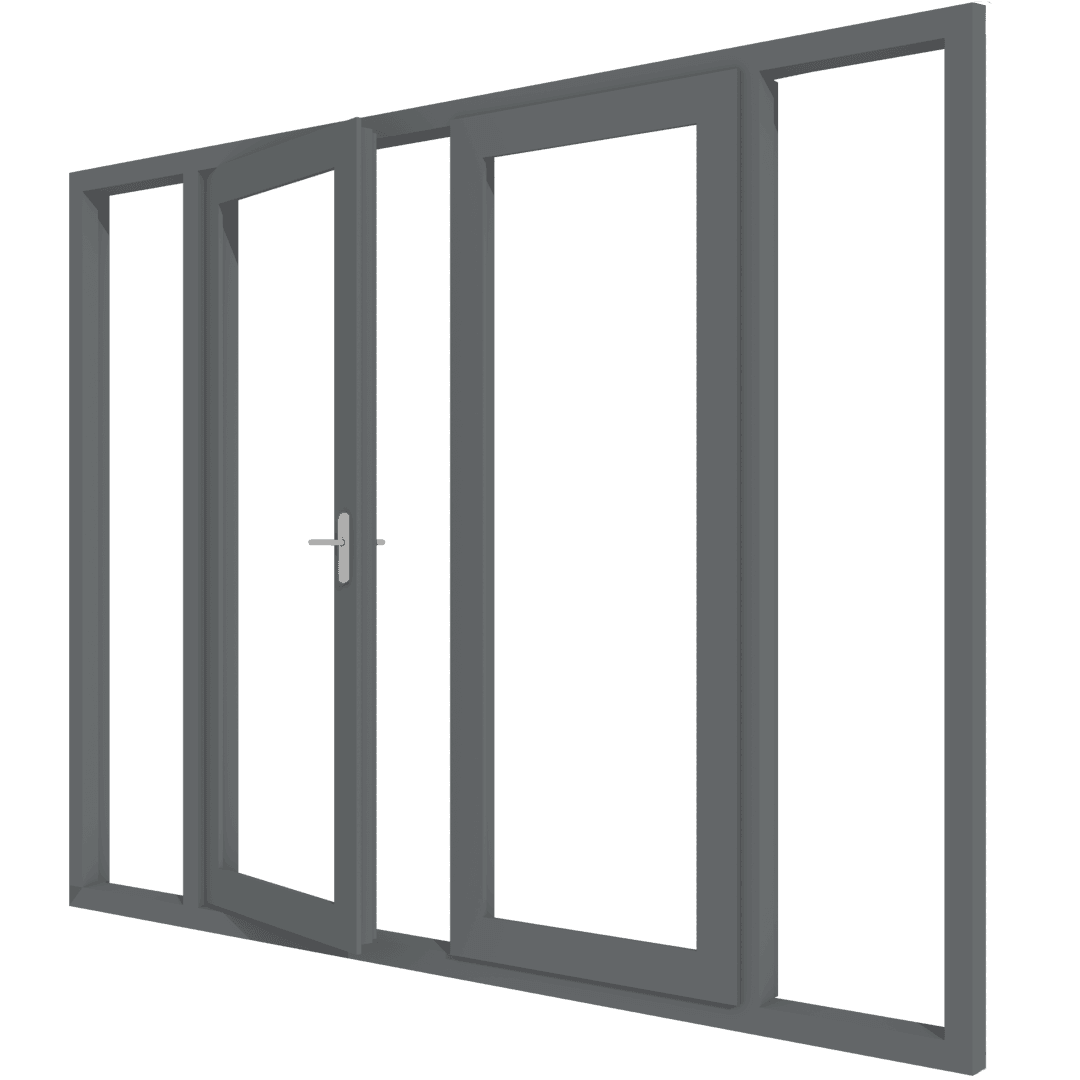 Tuindeuren met twee zijlichten (buitendraaiend) | aluminium